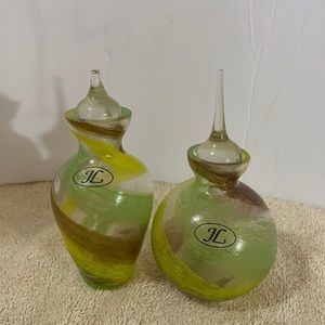 Set of glass perfume bottles